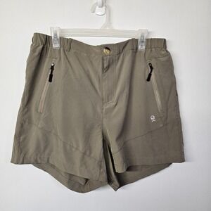 Little Donkey Andy Women's XL Cargo Shorts Green Zip Pockets Stretchy Utility